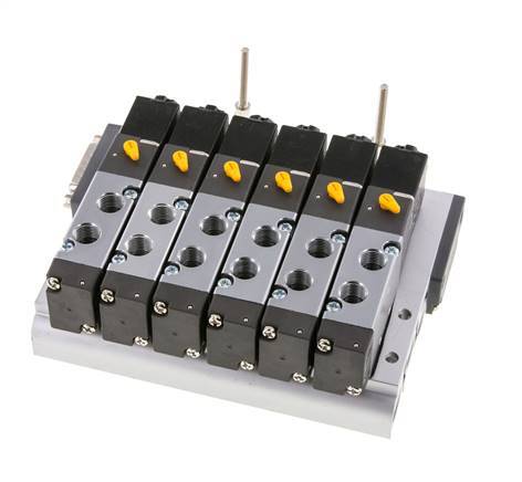 G1/8'' 6x Pneumatik-Ventilinsel 24V DC 1,5-8bar/21,0-112psi Mehrpolig E.MC