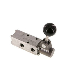 3/2 G1/4'' Handhebelventil Edelstahl Raste -0,95-12bar/-13,2-168psi