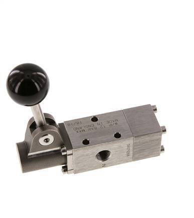 3/2 G1/4'' Handhebelventil Edelstahl Raste -0,95-12bar/-13,2-168psi