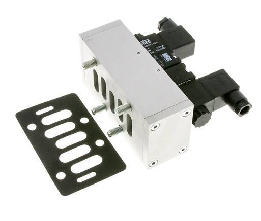 5/3 ISO 5599-3 Auspuff Zentrum Magnetventil 24V DC 3-10bar/42-140psi Airtec