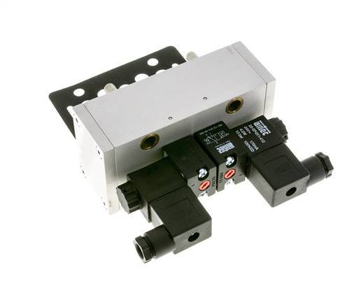 5/3 ISO 5599-3 Auspuff Zentrum Magnetventil 24V DC 3-10bar/42-140psi Airtec