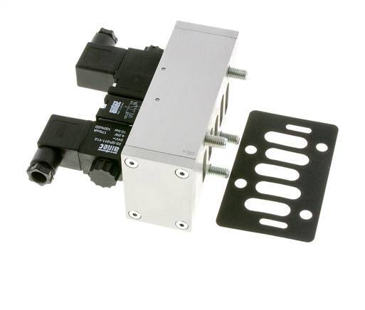 5/3 ISO 5599-3 Auspuff Zentrum Magnetventil 24V DC 3-10bar/42-140psi Airtec