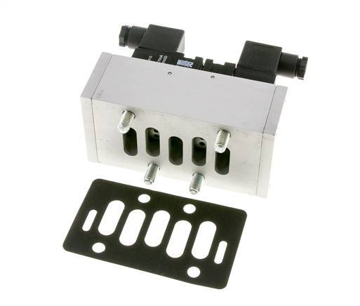 5/3 ISO 5599-3 Auspuff Zentrum Magnetventil 24V DC 3-10bar/42-140psi Airtec