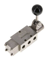 5/2 G1/4'' Handhebelventil Edelstahl Raste -0,95-12bar/-13,2-168psi