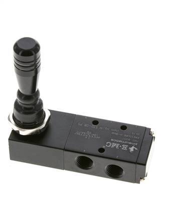 5/3 G1/4'' (G1/8'') Druckzentrum Handhebelventil 0-8bar/0-112psi E.MC