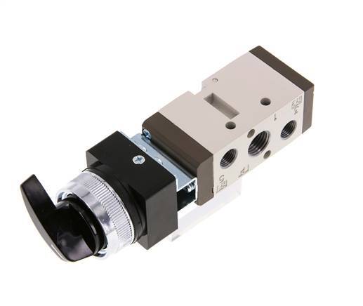 5/2 G1/4'' (G1/8'') Drehschaltventil Schwarz 0-8bar/0-112psi YPC