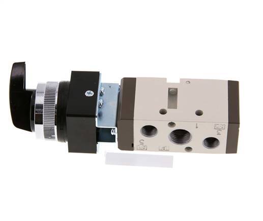 5/2 G1/4'' (G1/8'') Drehschaltventil Schwarz 0-8bar/0-112psi YPC