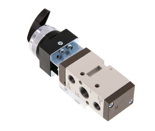 5/2 G1/4'' (G1/8'') Drehschaltventil Schwarz 0-8bar/0-112psi YPC