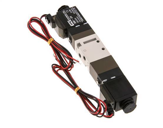 5/3 M5 Zentrum geschlossen Magnetventil 24V DC 2-10bar/28-140psi 2-poliger Stecker YPC