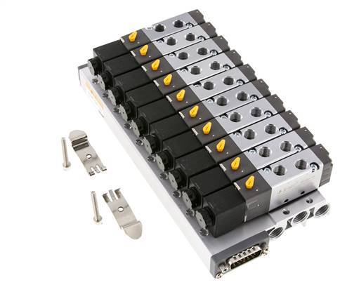 G1/8'' 10x Pneumatik-Ventilinsel 24V DC 1,5-8bar/21,0-112psi Mehrpolig E.MC