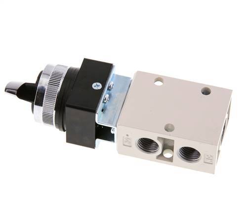 3/2 G1/4'' Drehschalter Ventil Schwarz 0-8bar/0-112psi YPC