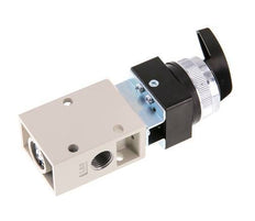 3/2 G1/4'' Drehschalter Ventil Schwarz 0-8bar/0-112psi YPC