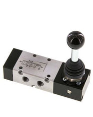 5/3 G1/8'' Druckzentrum Handhebelventil Raste -0,95-10bar/-13,2-140psi