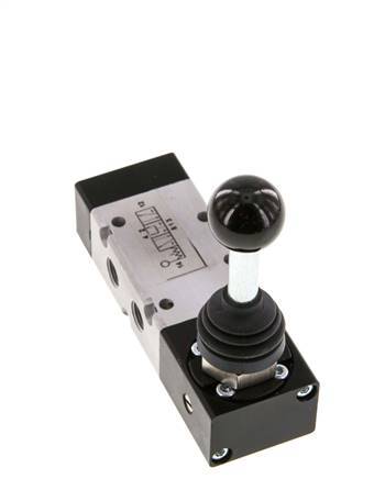 5/3 G1/8'' Druckzentrum Handhebelventil Raste -0,95-10bar/-13,2-140psi