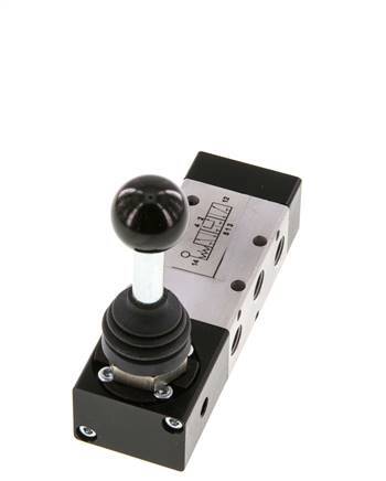 5/3 G1/8'' Druckzentrum Handhebelventil Raste -0,95-10bar/-13,2-140psi