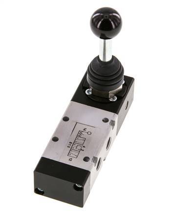 5/3 G1/8'' Druckzentrum Handhebelventil Raste -0,95-10bar/-13,2-140psi