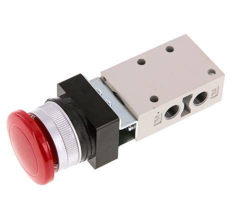 3/2 G1/8'' Palm Button Ventil Rot 0-8bar/0-112psi YPC