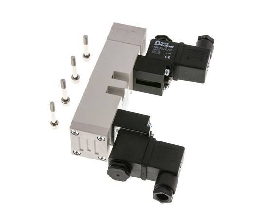 5/3 ISO 5599-1 Pressure Center Solenoid Valve 12V DC 2-10bar/28-140psi YPC
