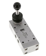 5/3 G1/4'' Auspuff Zentrum Handhebel Ventil Raste 0-12bar/0-168psi Airtec