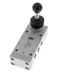 5/3 G1/4'' Auspuff Zentrum Handhebel Ventil Raste 0-12bar/0-168psi Airtec