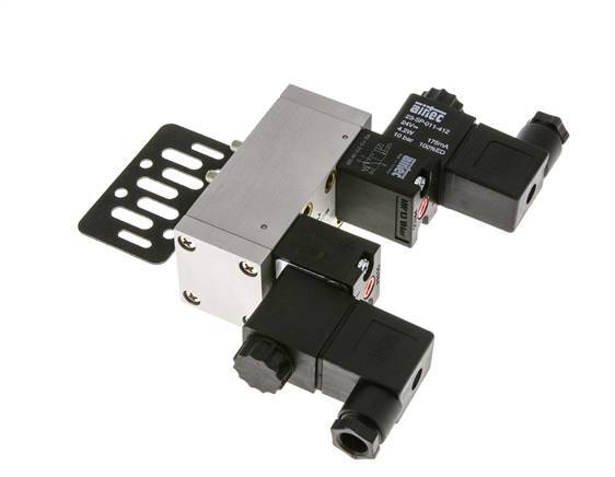 5/3 ISO 5599-1 Exhaust Center Solenoid Valve 48V DC 3-10bar/42-140psi Airtec