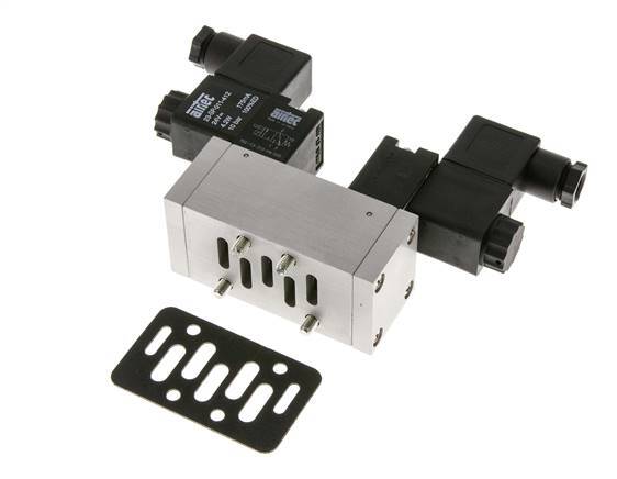 5/3 ISO 5599-1 Exhaust Center Solenoid Valve 48V DC 3-10bar/42-140psi Airtec