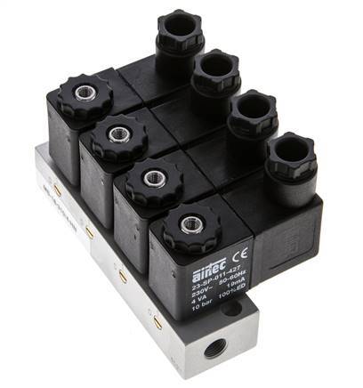 4x3/2 G1/8'' NC-Magnetventil 230V AC -0,95-10bar/-13,2-140psi Airtec
