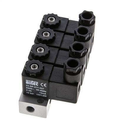 4x3/2 G1/8'' NC-Magnetventil 230V AC -0,95-10bar/-13,2-140psi Airtec