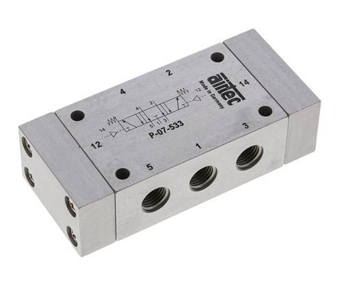 5/3 G1/4'' Abgaszentrum Luftsteuerventil 0-8bar/0-112psi Airtec