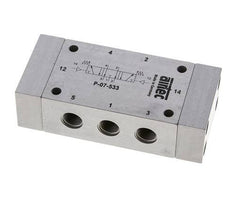 5/3 G1/4'' Abgaszentrum Luftsteuerventil 0-8bar/0-112psi Airtec