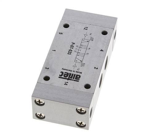 5/3 G1/4'' Abgaszentrum Luftsteuerventil 0-8bar/0-112psi Airtec