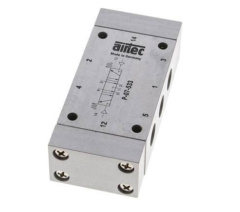 5/3 G1/4'' Abgaszentrum Luftsteuerventil 0-8bar/0-112psi Airtec