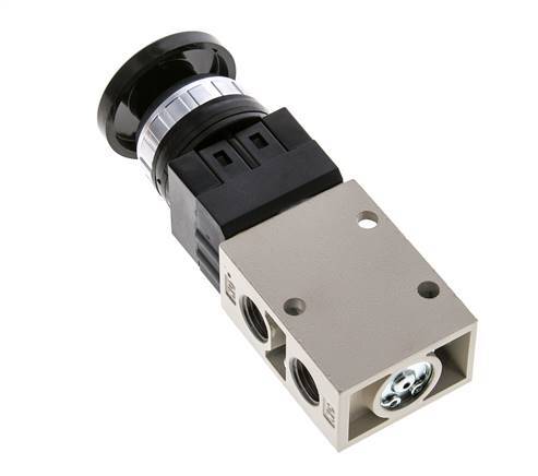 3/2 G1/4'' Palm Button Ventil Schwarz 0-8bar/0-112psi YPC