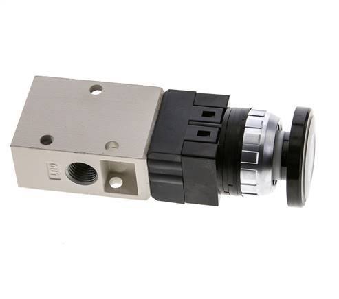 3/2 G1/4'' Palm Button Ventil Schwarz 0-8bar/0-112psi YPC