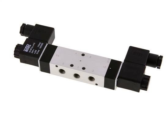 5/3 G1/8'' Center Closed Magnetventil 24V DC 3-10bar/42-140psi Airtec