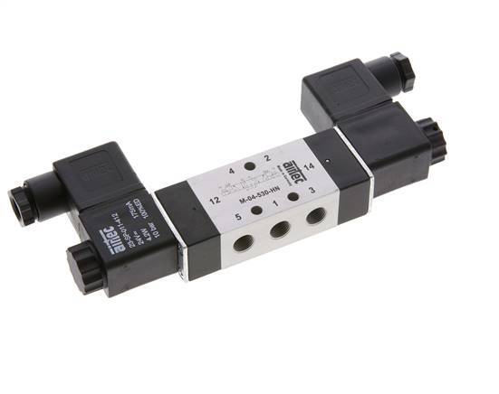 5/3 G1/8'' Center Closed Magnetventil 12V DC 3-10bar/42-140psi Airtec
