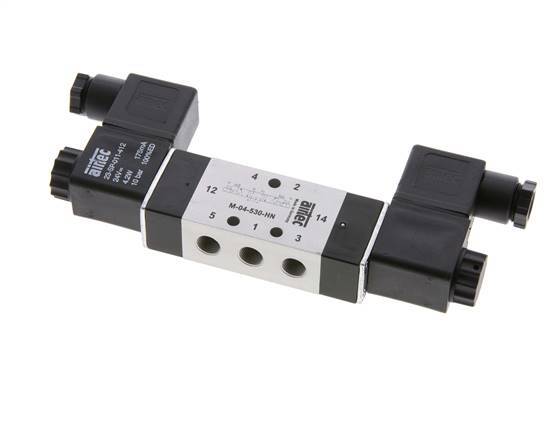 5/3 G1/8'' Center Closed Magnetventil 12V DC 3-10bar/42-140psi Airtec