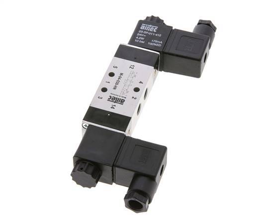 5/3 G1/8'' Center Closed Magnetventil 12V DC 3-10bar/42-140psi Airtec