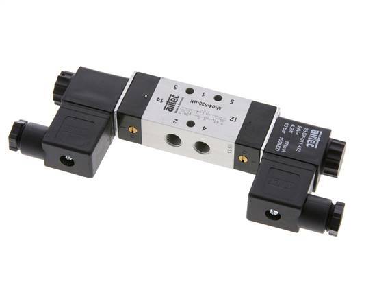 5/3 G1/8'' Center Closed Magnetventil 12V DC 3-10bar/42-140psi Airtec