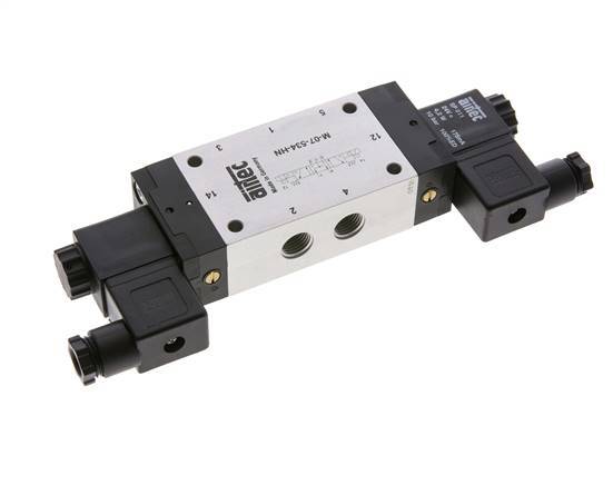 5/3 G1/4'' Pressure Center Solenoid Valve 24V AC 3-8bar/42-112psi Airtec