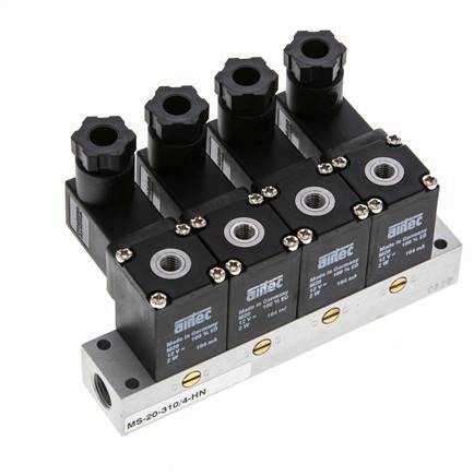4x3/2 M5 NC Magnetventil 12V DC -0,95-8bar/-13,2-112psi Airtec