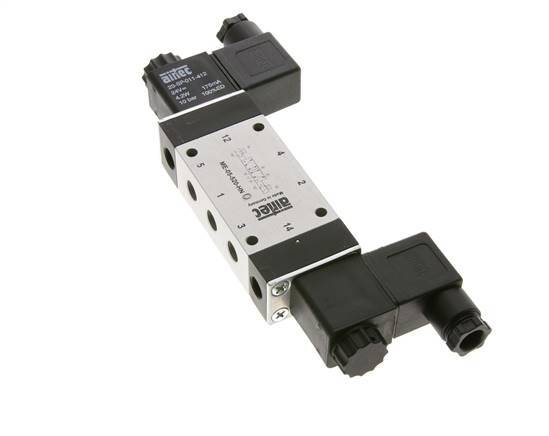 5/2 G1/8'' Bistable Solenoid Valve External Pilot 12V DC 0-10bar/0-140psi Airtec