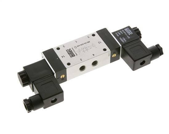 5/2 G1/8'' Bistable Solenoid Valve External Pilot 12V DC 0-10bar/0-140psi Airtec