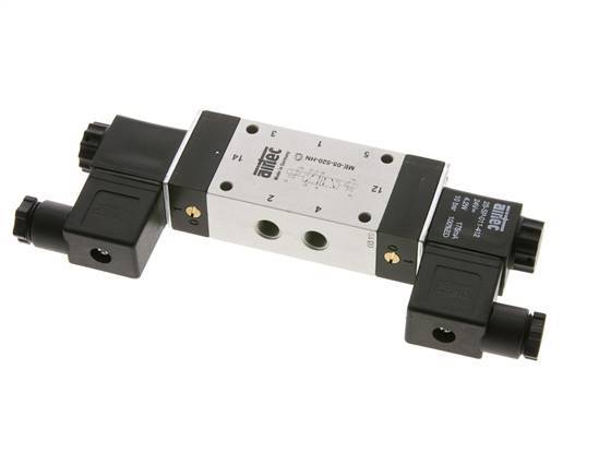 5/2 G1/8'' Bistable Solenoid Valve External Pilot 12V DC 0-10bar/0-140psi Airtec