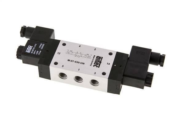 5/3 G1/4'' Center Closed Magnetventil 115V AC 3-8bar/42-112psi Airtec