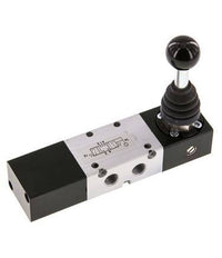 5/3 G1/8'' Handhebelventil mittig geschlossen -0,95-10bar/-13,2-140psi