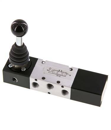 5/3 G1/8'' Handhebelventil mittig geschlossen -0,95-10bar/-13,2-140psi