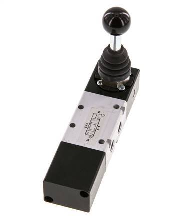 5/3 G1/8'' Handhebelventil mittig geschlossen -0,95-10bar/-13,2-140psi