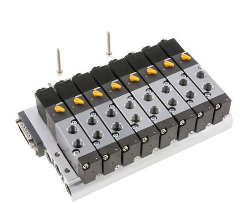 G1/8'' 8x Pneumatik-Ventilinsel 24V DC 1,5-8bar/21,0-112psi Mehrpolig E.MC