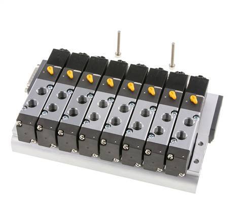 G1/8'' 8x Pneumatik-Ventilinsel 24V DC 1,5-8bar/21,0-112psi Mehrpolig E.MC